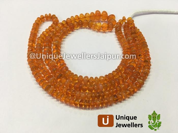 Fire Opal Smooth Roundelle Beads